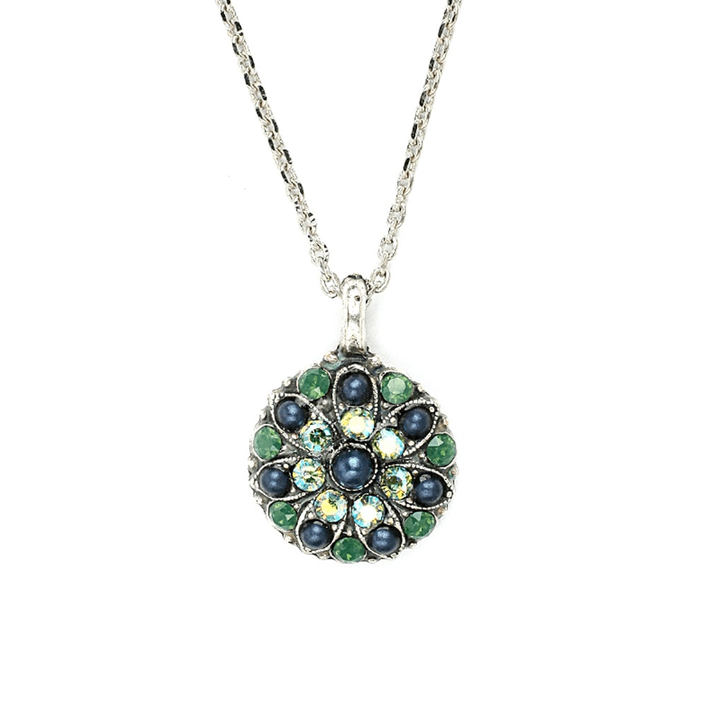 Pandantiv cu lant placat cu Argint 925, Cristale si perle, Guardian Angel by Roxannes - Mariana Jewellery, Verde/Albastru 5212-1001sp