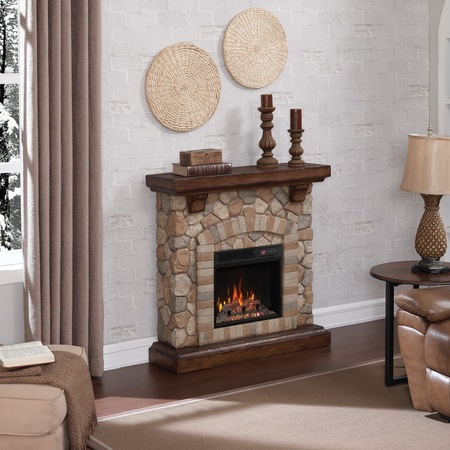 Semineu electric ClassicFlame Tequesta, cu sunet, cu focar 18", Old World Brown
