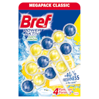 Odorizant toaleta Bref Power Aktiv Lemon, 3x50 g