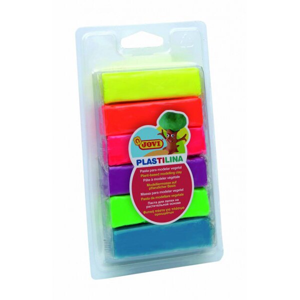 Plastilina JOVI 33, 6 culori neon/blister