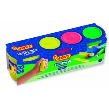 Plastilina JOVI Soft Blandiver 403F, 3 culori fosforescente x 110 g/set Plastilina JOVI Soft Blandiver 403F, 3 culori fosforescente x 110 g/set