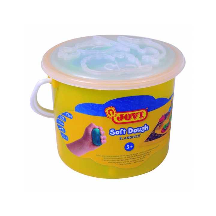 Пластилин JOVI Soft Blandiver 444, 4 броя, 6 форми, 3 ножа за пластилин, дъска