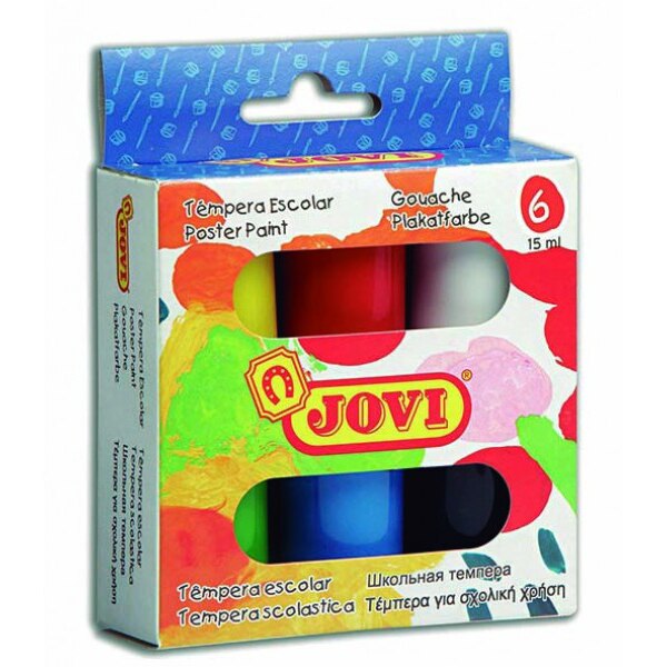 Set Tempera JOVI 520, Uz scolar, 6 culori x 15 ml
