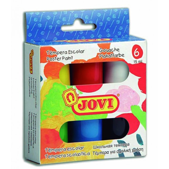 Комплект темперни бои JOVI 520, 6 цвята x 15 мл