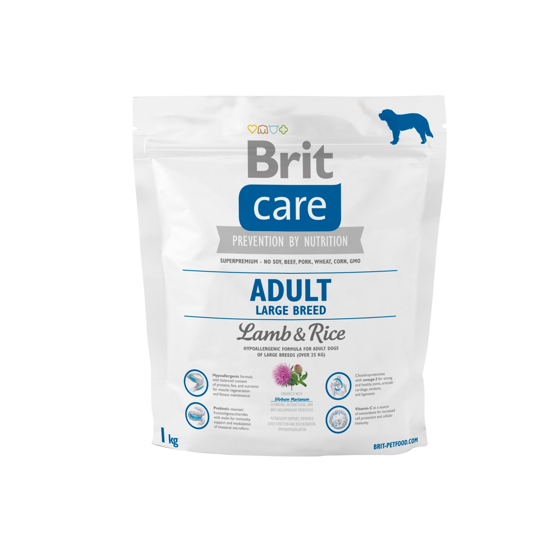 Hrana uscata pentru caini Brit Care, Adult, Large Breed, Miel si Orez, 1 Kg