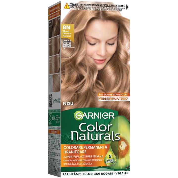Garnier Color Naturals Tartós hajfesték ammóniával, 8N Natural Light Blonde, 110 ml