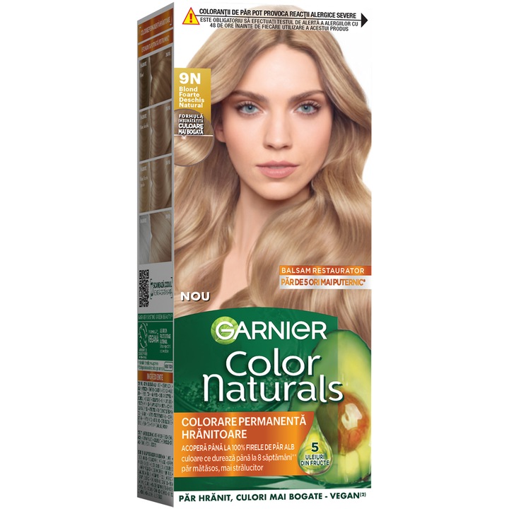 Боя за коса с амоняк Garnier Color Naturals, 9N Естествено наситено светло русо