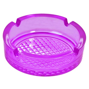 Scrumiera din sticla, Zola®, mov, model simplu, 10x3 cm Scrumiera din sticla, Zola®, mov, model simplu, 10x3 cm