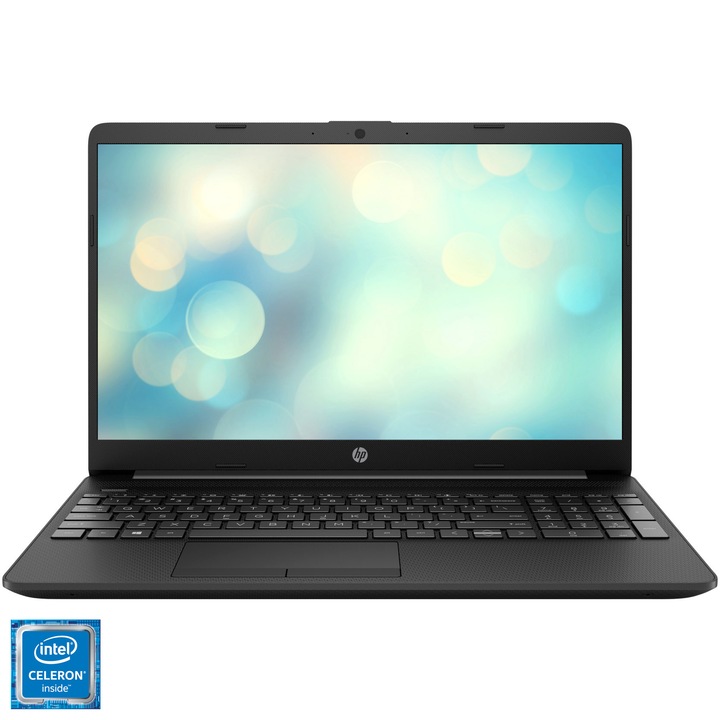 Лаптоп HP 15-dw1018nq, Intel® Celeron® N4020, 15.6", RAM 4GB, SSD 256GB, Intel® UHD Graphics, Free DOS, Jet Black