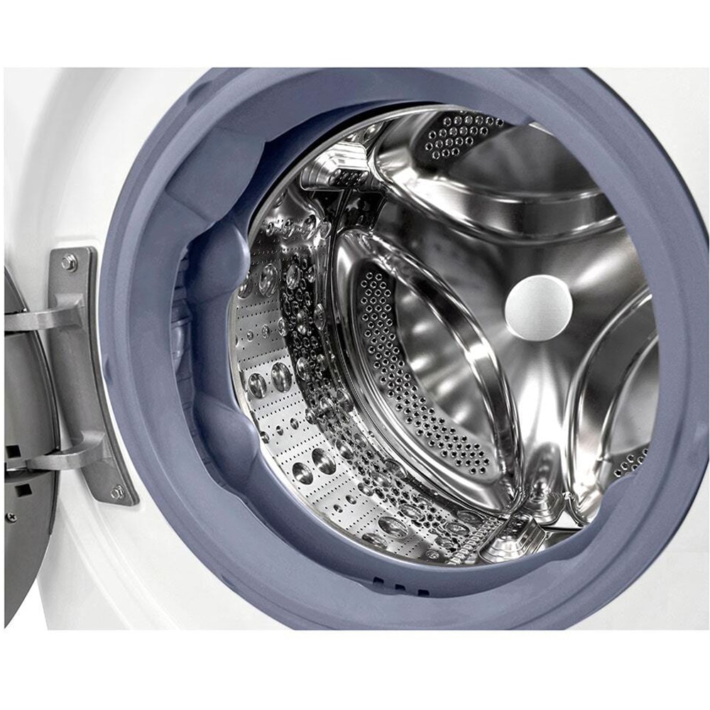 Masina de spalat cu uscator cu incarcare frontala, LG F2DV5S7S1E De sine statator, 7 kg de spalare, 5 kg de uscare, Clasa energetica E, 1200 rpm, TurboWash360°, AI DD, Wifi, Alb