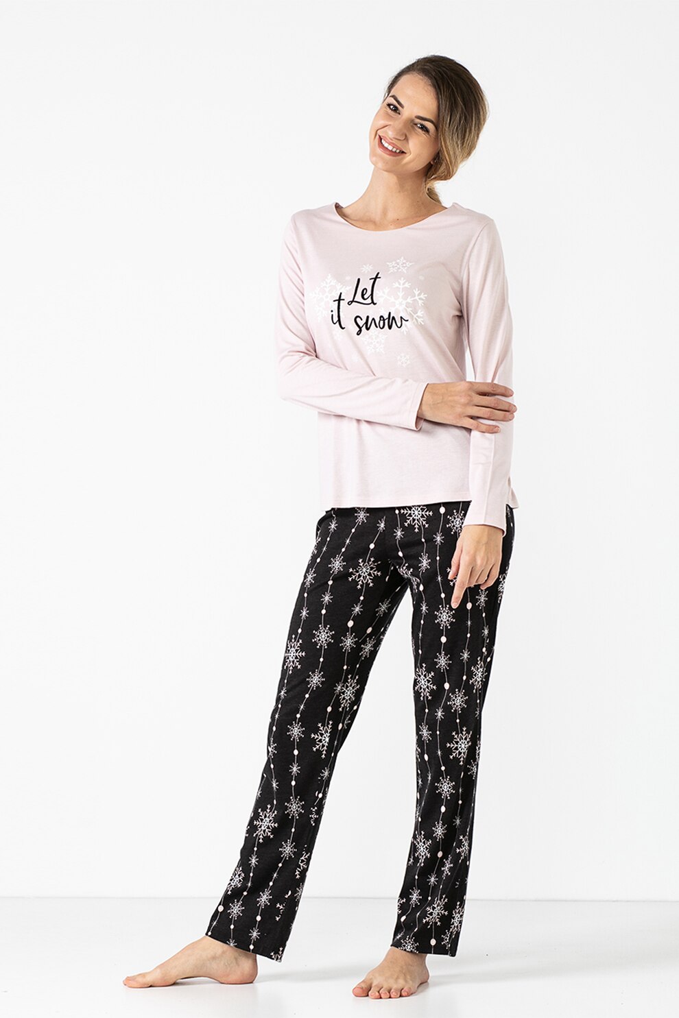 Sofiaman, Pijama din amestec de modal Winter Story, Roz pal