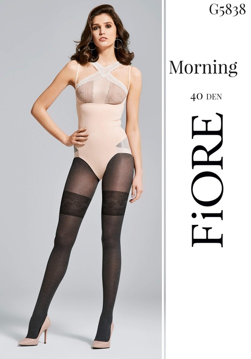 Ciorap FIORE Morning 40 Den, Gri melange