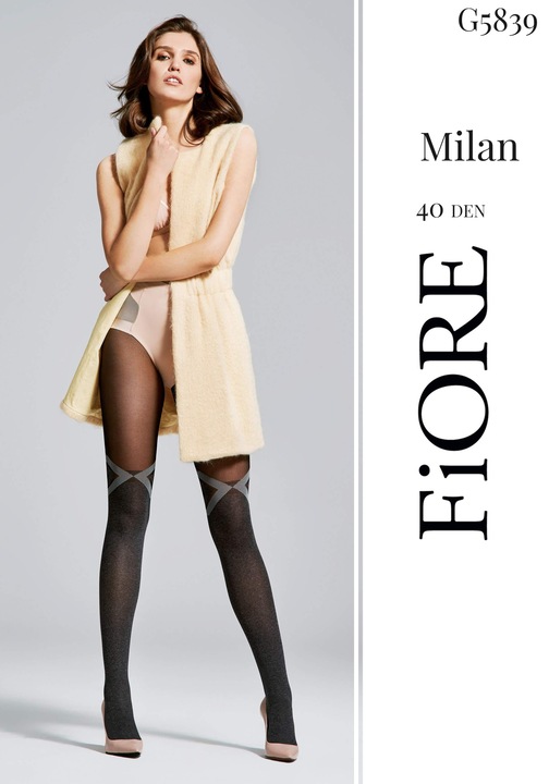 Ciorap FIORE Milan 40 Den, Gri melange, 2-S