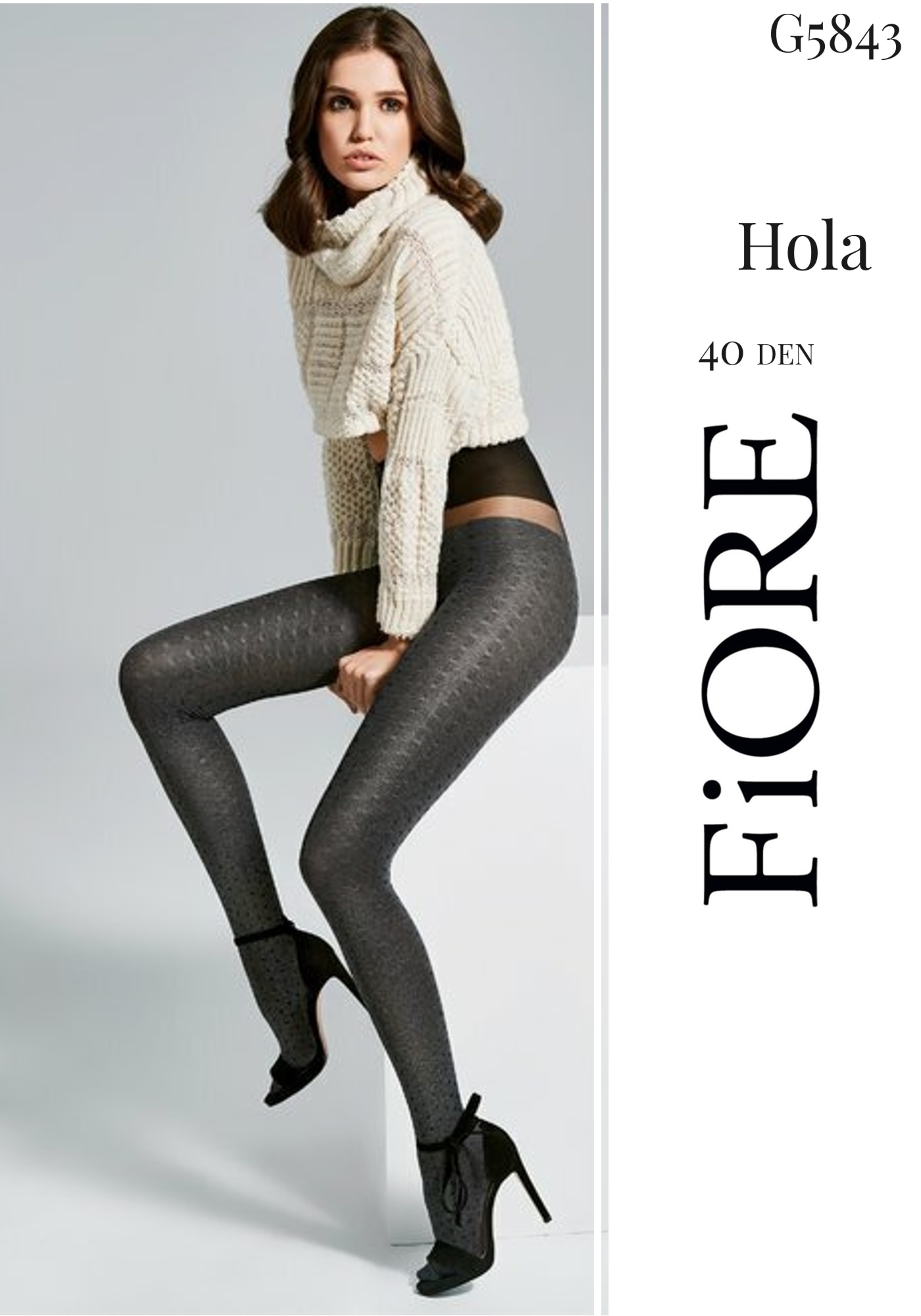 Ciorap FIORE Hola 40 Den, Negru