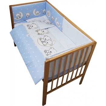 Lenjerie patut 120x60 cm cu 5 piese Nichiduta Teddy on the Moon Blue Lenjerie patut 120x60 cm cu 5 piese Nichiduta Teddy on the Moon Blue