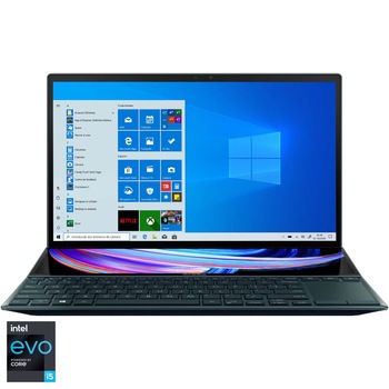 Laptop ultraportabil ASUS ZenBook Duo 14 UX482EA cu procesor Intel® Core™ i5-1135G7 pana la 4.20 GHz, 14 Laptop ultraportabil ASUS ZenBook Duo 14 UX482EA cu procesor Intel® Core™ i5-1135G7 pana la 4.20 GHz, 14