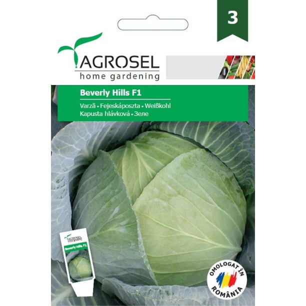 Seminte varza, Beverly Hills, Agrosel - plic 200 seminte