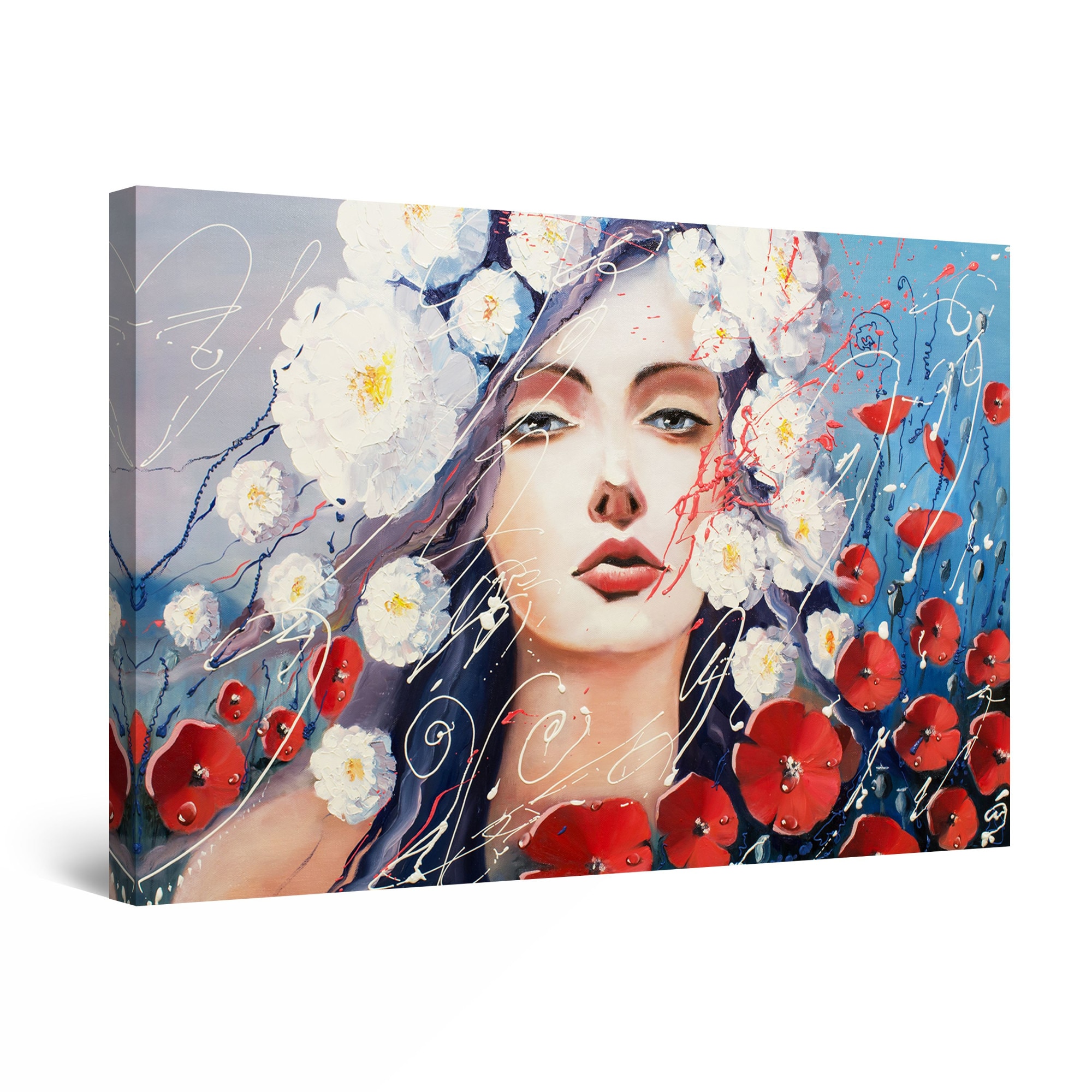 Tablou DualView Startonight Feminitate si Flori, luminos in intuneric, 60 cm x 40 cm