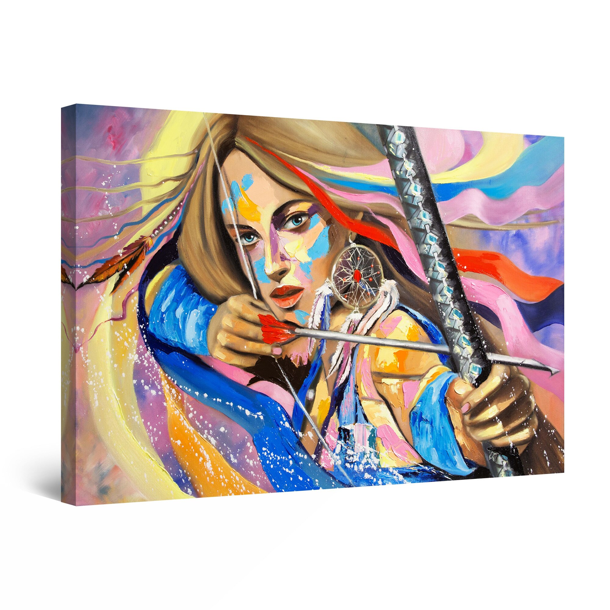 Tablou DualView Startonight Fata cu Arc, luminos in intuneric, 30 cm x 20 cm