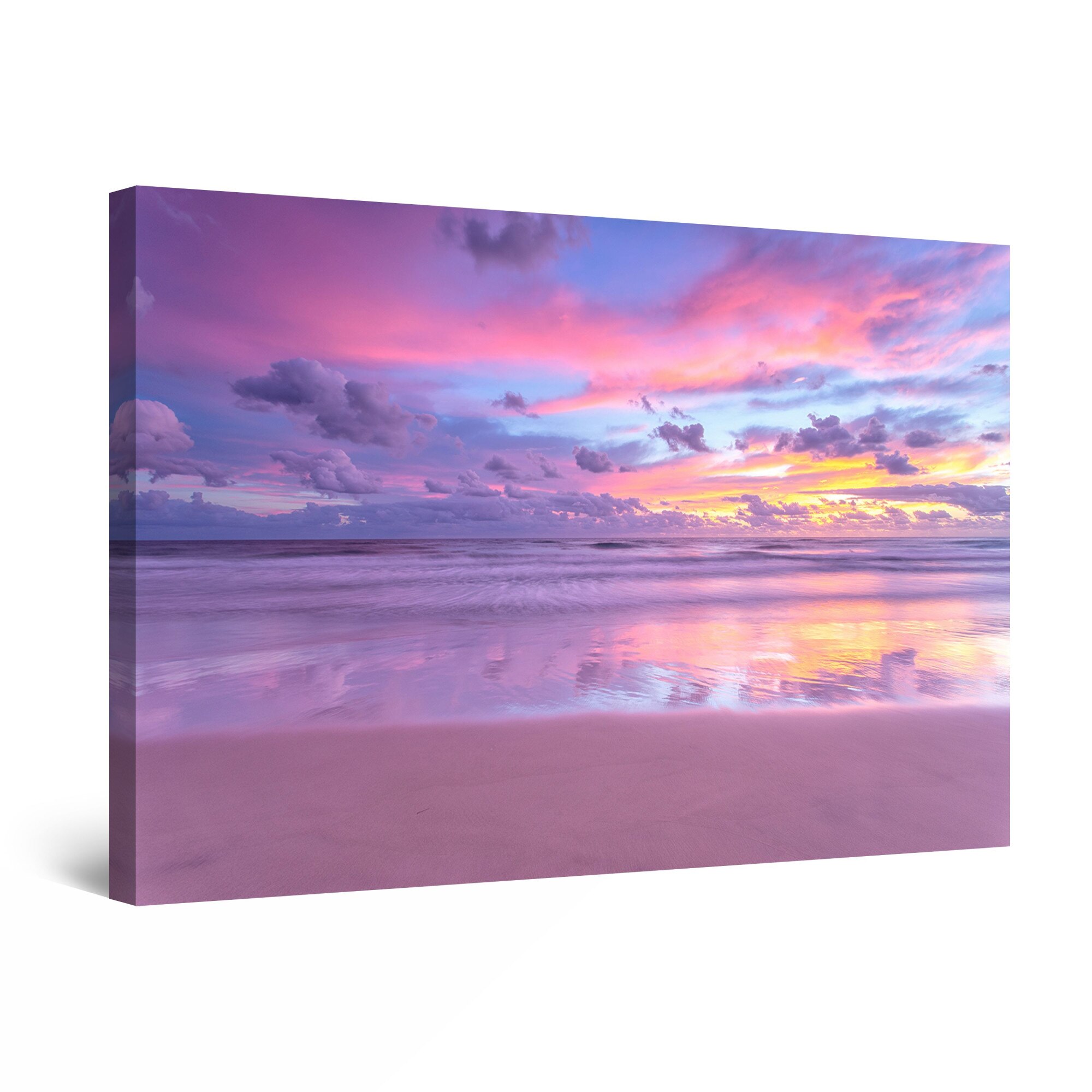 Tablou DualView Startonight Apus Violet, luminos in intuneric, 90 cm x 60 cm