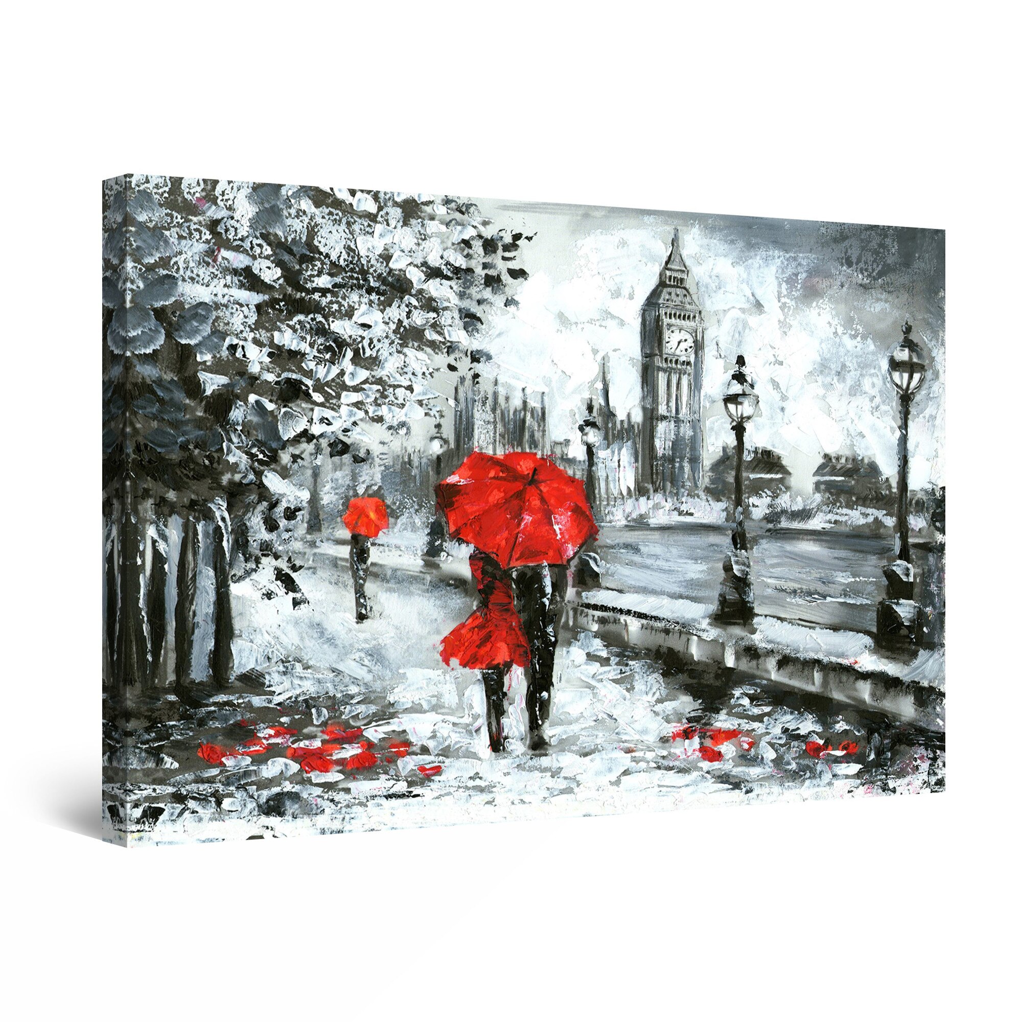 Tablou DualView Startonight Umbrele in Londra, luminos in intuneric, 60 cm x 40 cm