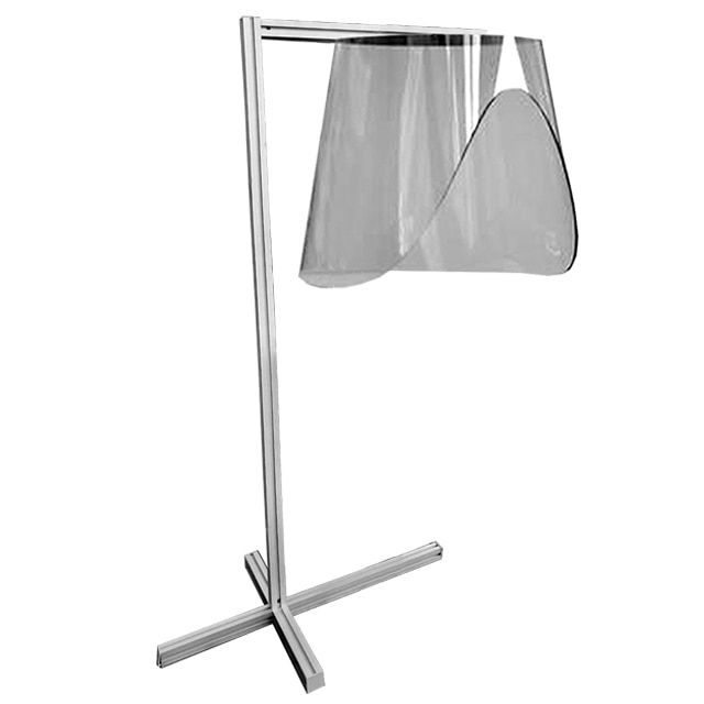 Ecran de protectie cu stativ pentru restaurante, AVMedia, este realizat din PET-G, fixata pe stativ din aluminiu eloxat, asigura distantarea sociala, dimensiuni 800 x 800 x 1600 mm