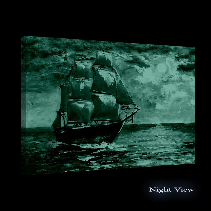 Tablou DualView Startonight Corabie cu Vele, luminos in intuneric, 120 cm x 80 cm