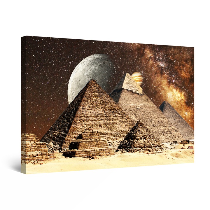 Tablou DualView Startonight Piramide in Egipt, luminos in intuneric, 90 cm x 60 cm