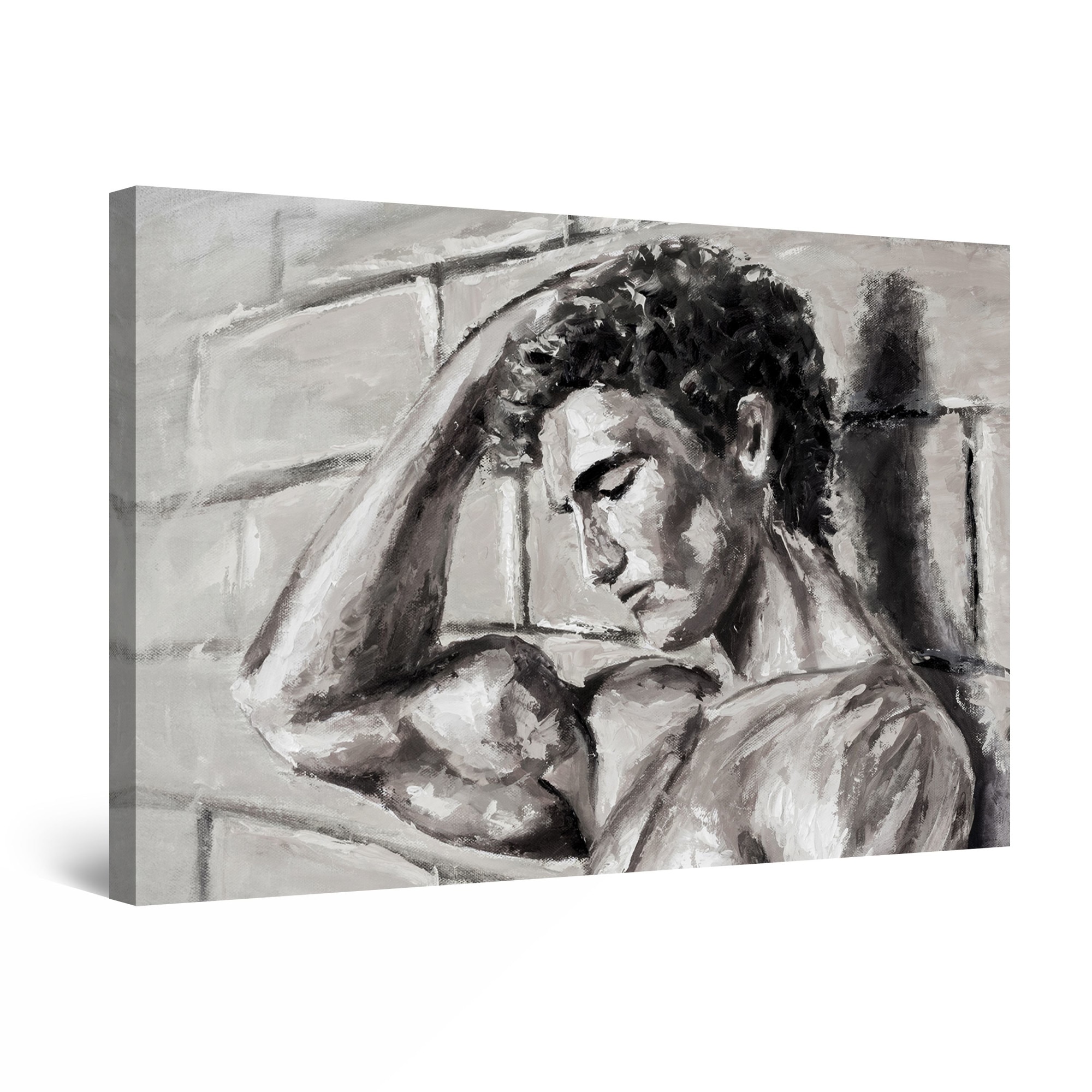 Tablou DualView Startonight Contururi Masculine, luminos in intuneric, 120 cm x 80 cm