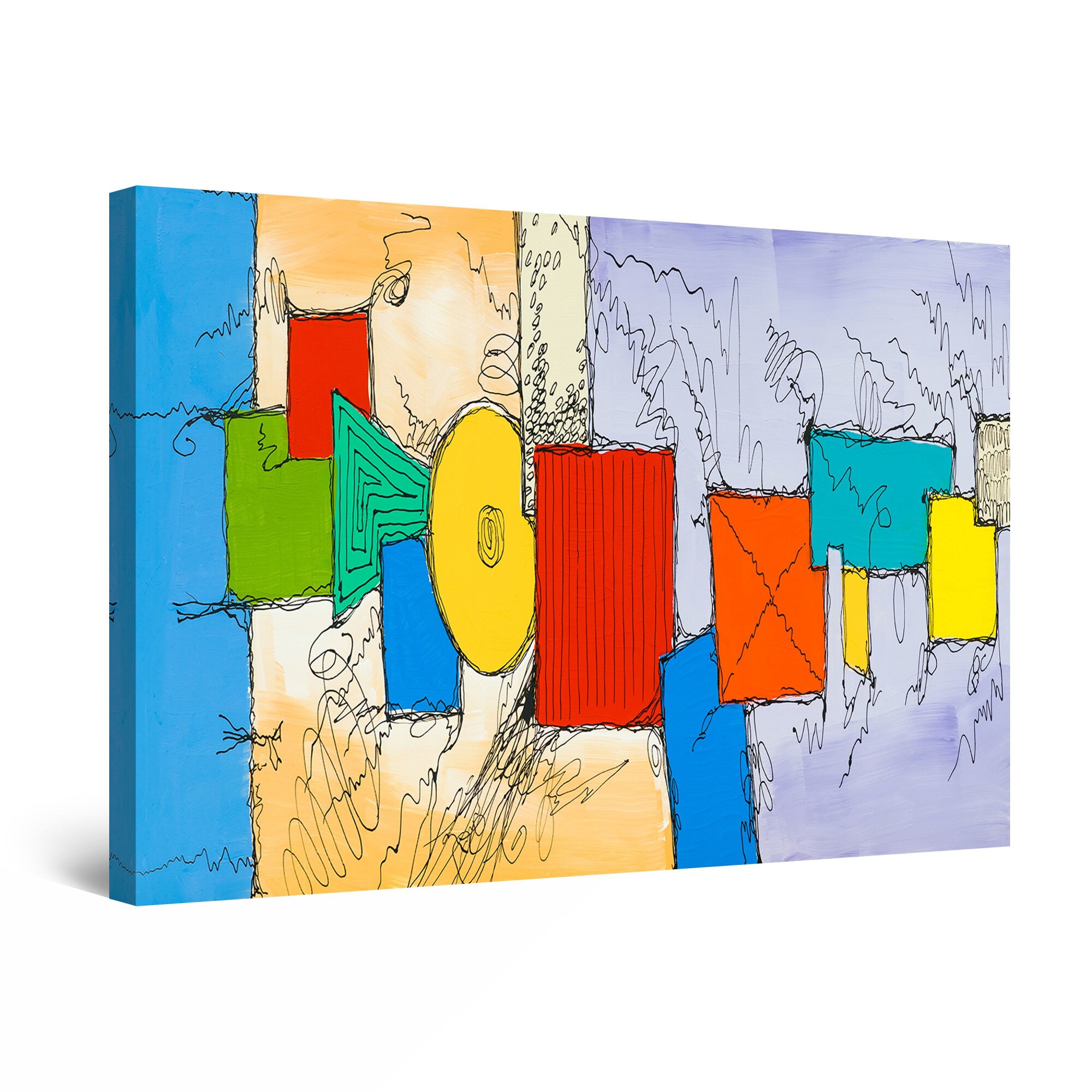 Tablou DualView Startonight Geometrie, luminos in intuneric, 60 cm x 40 cm