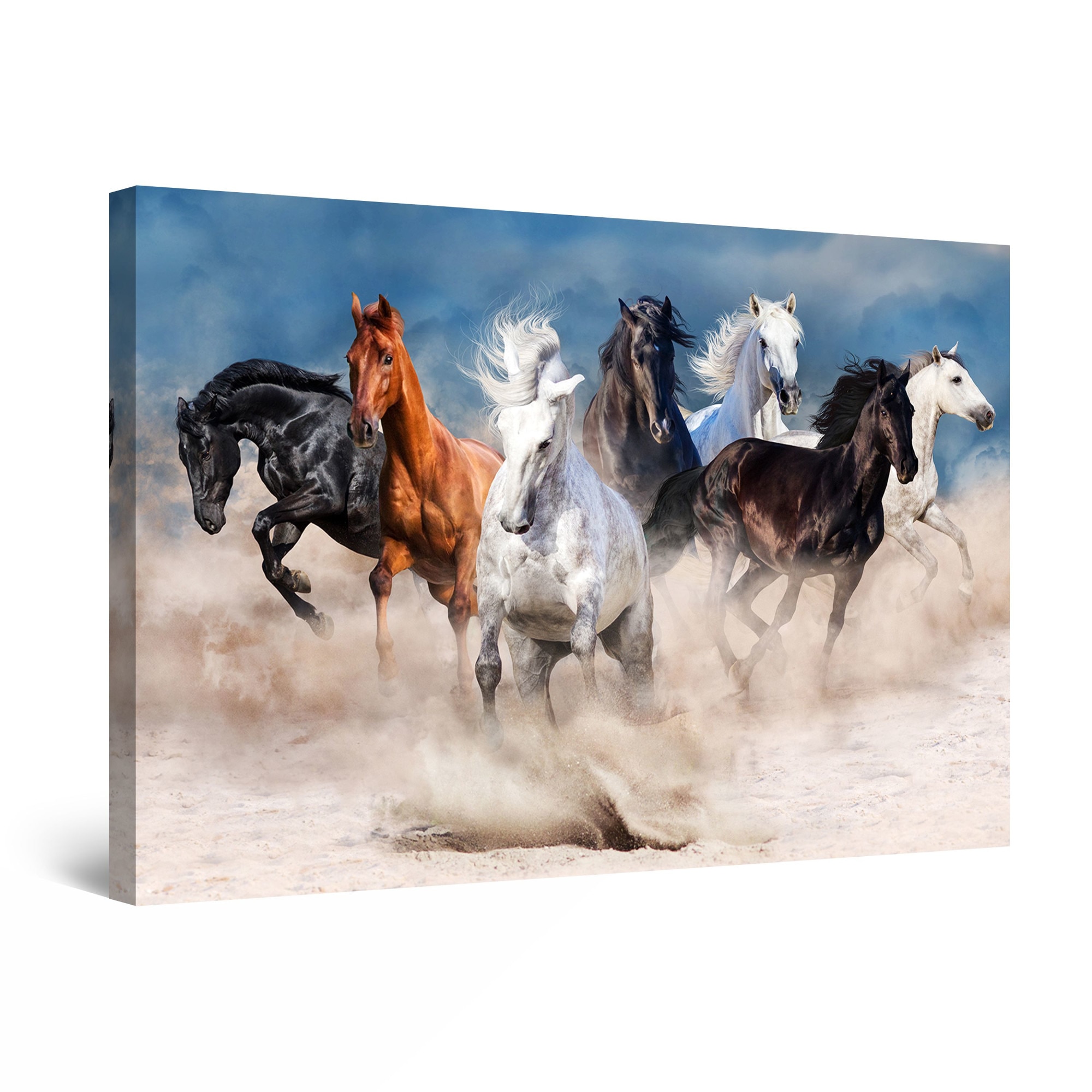 Tablou DualView Startonight Cai Salbatici, luminos in intuneric, 90 cm x 60 cm