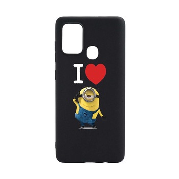 Husa I Love Minion, pentru Samsung Galaxy A21s, rezistenta la uzura, anti-alunecare, din silicon Premium, B216 Husa I Love Minion, pentru Samsung Galaxy A21s, rezistenta la uzura, anti-alunecare, din silicon Premium, B216
