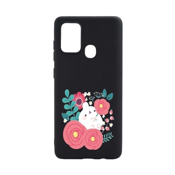 Husa Silicon Rabbit in flowers, compatibila cu Motorola Moto G50, rezistenta la uzura, anti-alunecare, B686 Husa Silicon Rabbit in flowers, compatibila cu Motorola Moto G50, rezistenta la uzura, anti-alunecare, B686