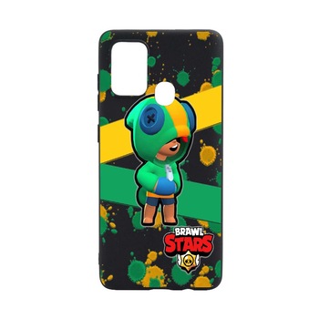Husa Brawl Stars Leon, pentru Samsung Galaxy A21s, rezistenta la uzura, anti-alunecare, din silicon Premium, din silicon Premium, B647 Husa Brawl Stars Leon, pentru Samsung Galaxy A21s, rezistenta la uzura, anti-alunecare, din silicon Premium, din silicon Premium, B647