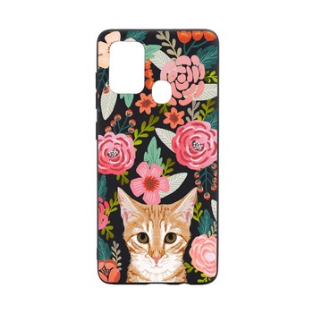 Husa Silicon Cat and Flowers, compatibila cu Motorola Moto G50, rezistenta la uzura, anti-alunecare, B638 Husa Silicon Cat and Flowers, compatibila cu Motorola Moto G50, rezistenta la uzura, anti-alunecare, B638