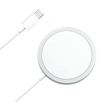 Incarcator magnetic wireless cu tehnologie MagSafe, TIENTEN, incarcare rapida 18w, pentru iPhone 12, 12 mini, 12 Pro, 12 Pro Max, Alb Incarcator magnetic wireless cu tehnologie MagSafe, TIENTEN, incarcare rapida 18w, pentru iPhone 12, 12 mini, 12 Pro, 12 Pro Max, Alb