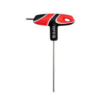 Cheie hexagonala cu maner in T, Yato YT-05586, 3mm, lungime 100mm, cu bila Cheie hexagonala cu maner in T, Yato YT-05586, 3mm, lungime 100mm, cu bila