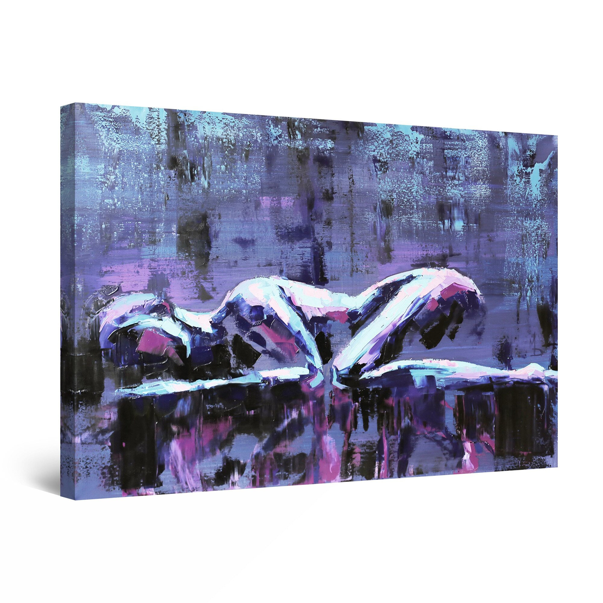 Tablou DualView Startonight Silueta Feminina in Violet, luminos in intuneric, 30 cm x 20 cm