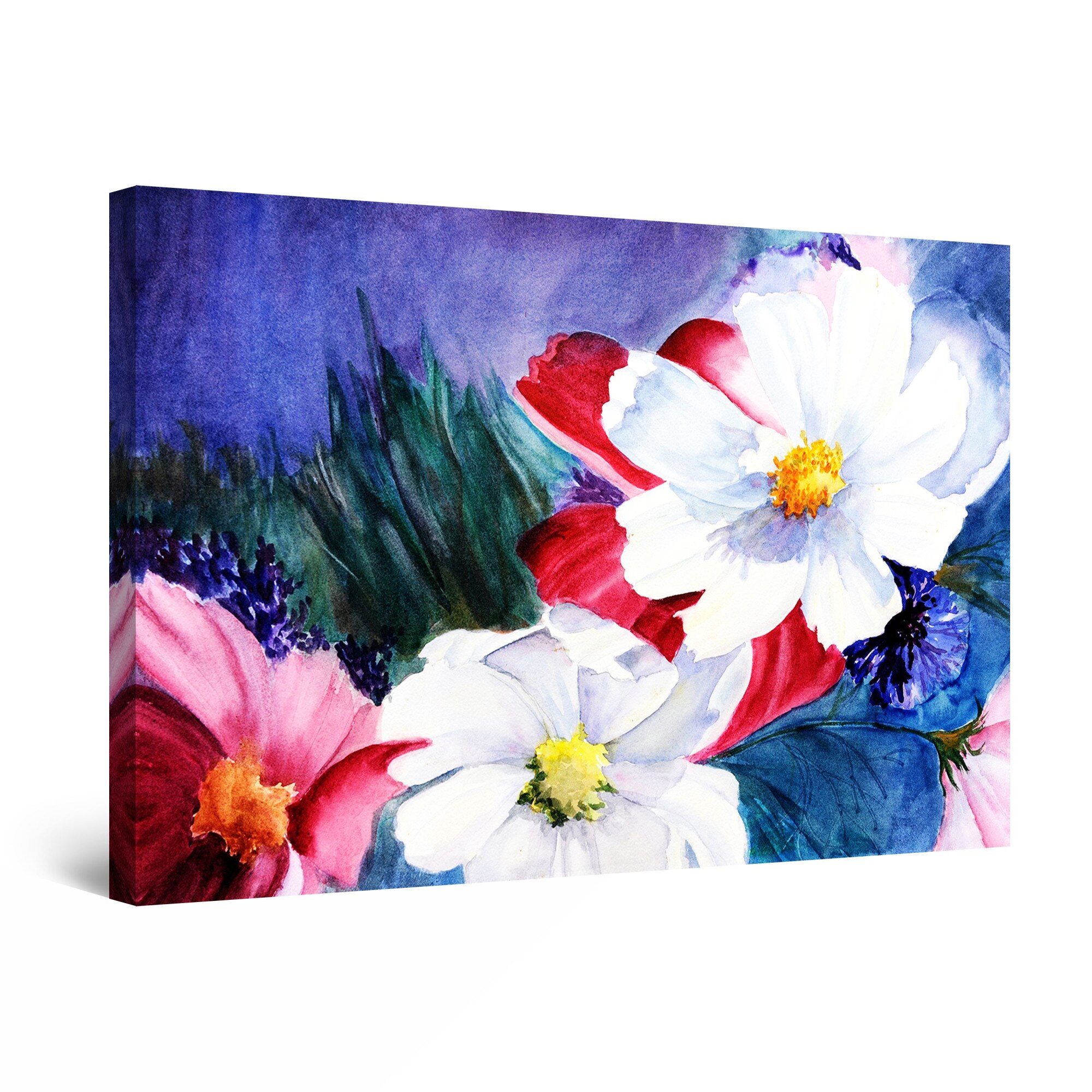 Tablou DualView Startonight Flori Albe, luminos in intuneric, 60 cm x 40 cm