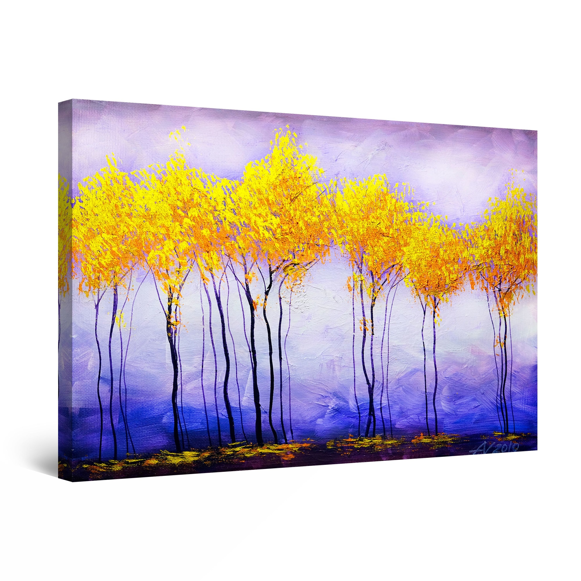 Tablou DualView Startonight Galben in Padure, luminos in intuneric, 60 cm x 40 cm