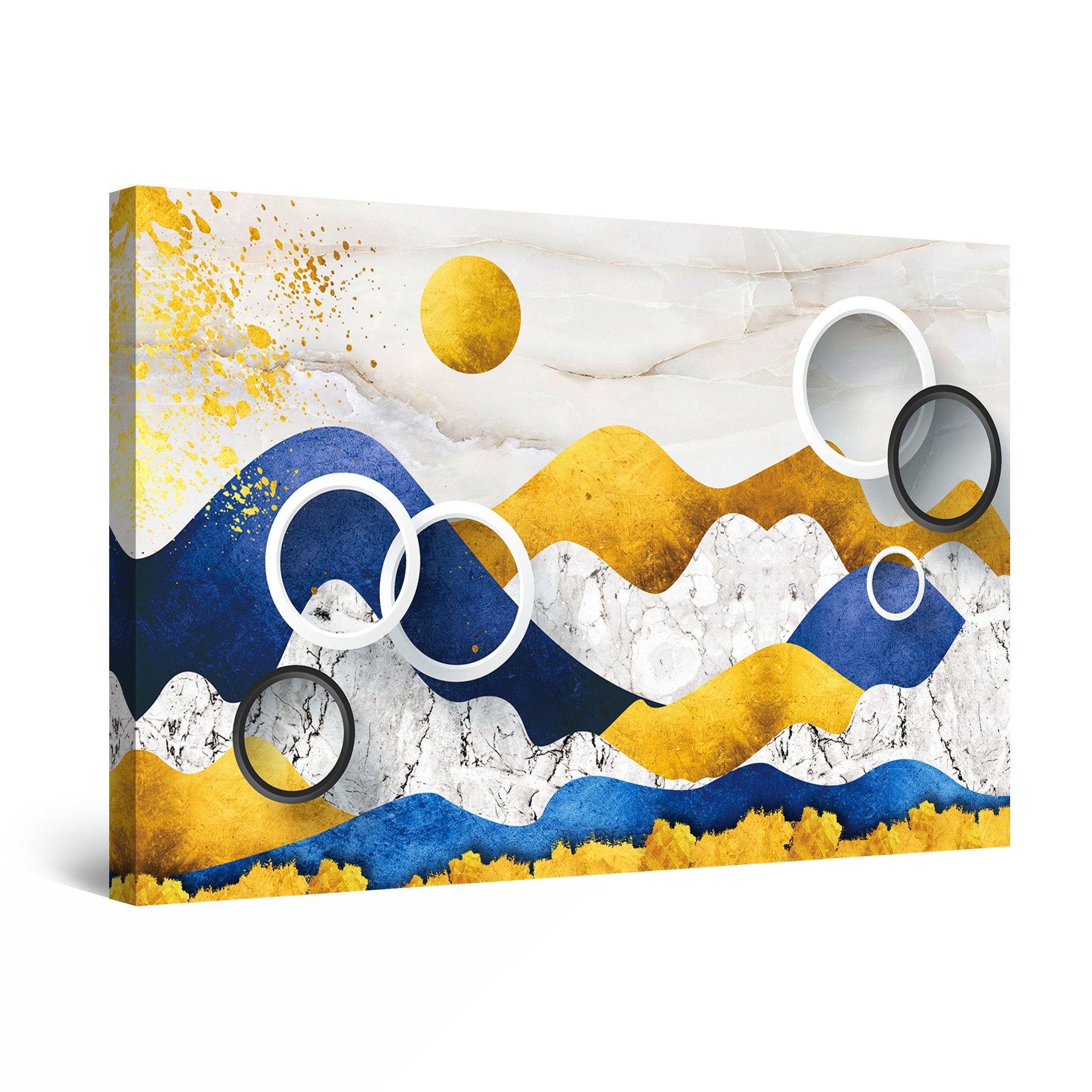 Tablou DualView Startonight Peisaj Geometric, luminos in intuneric, 30 cm x 20 cm