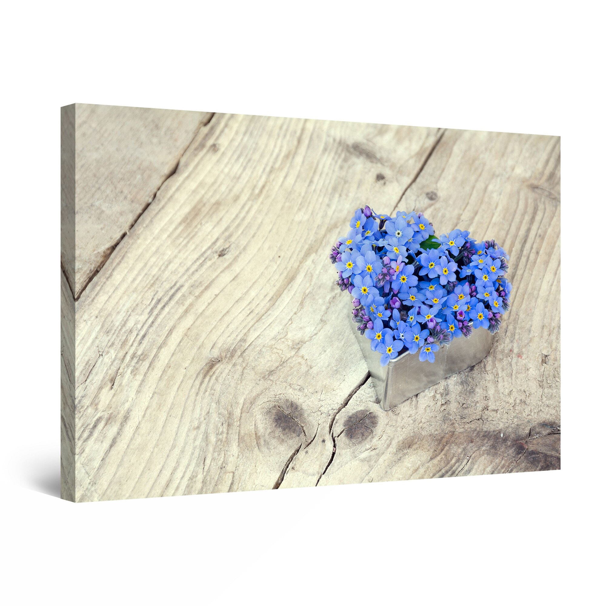 Tablou DualView Startonight Inima din Flori, luminos in intuneric, 60 cm x 40 cm