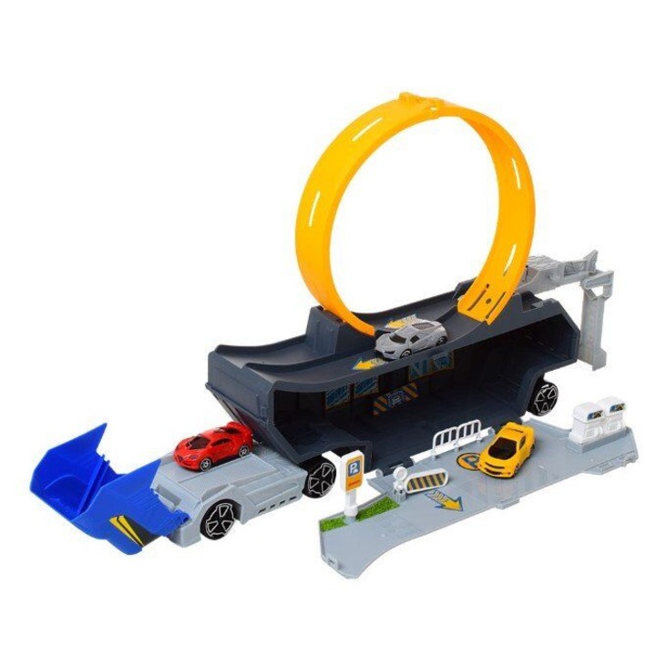 Camion interactiv cu pista de lansare, masinute incluse