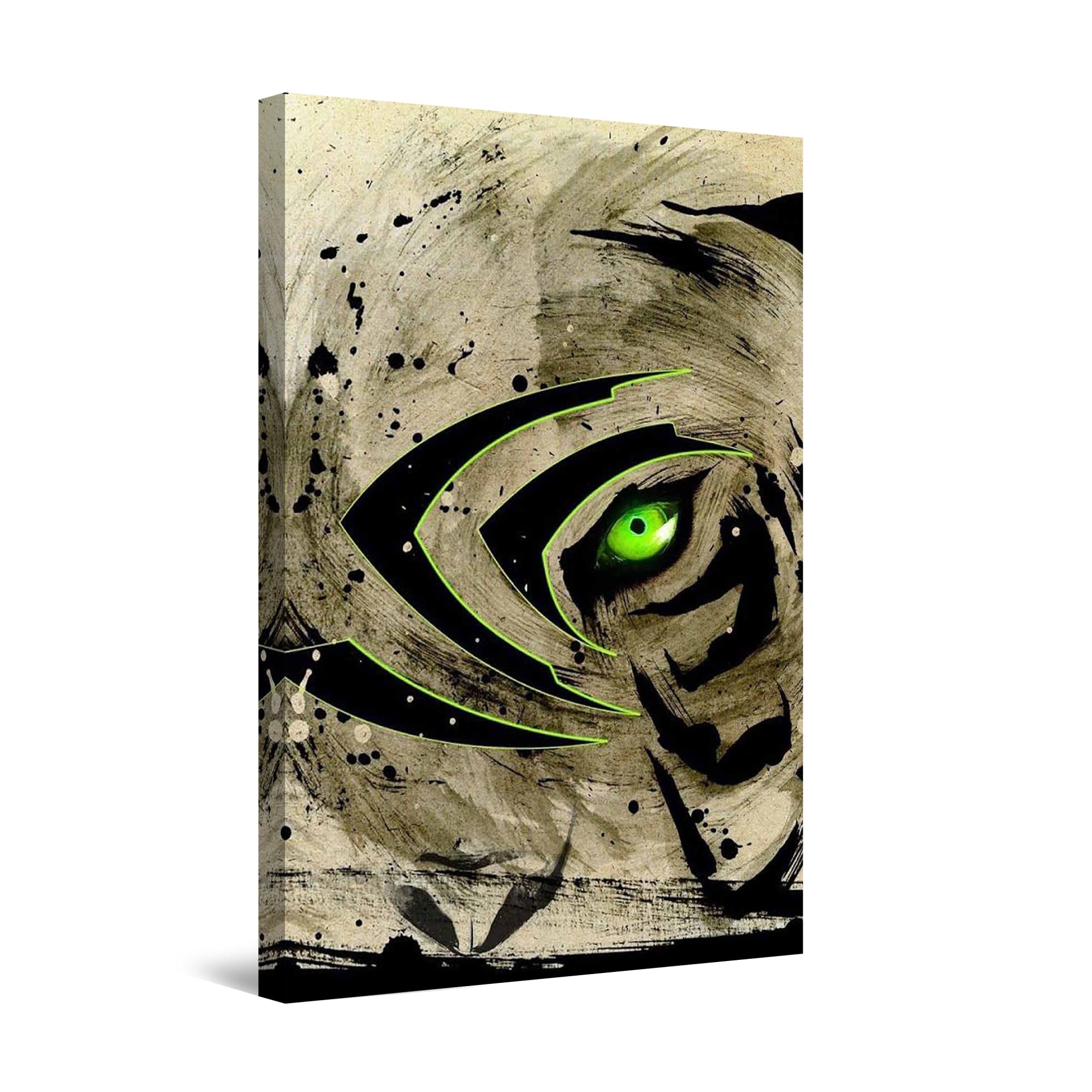 Tablou DualView Startonight Tigru Abstract, luminos in intuneric, 30 cm x 20 cm