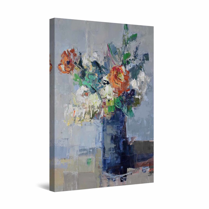 Tablou DualView Startonight Trandafiri in Vaza, luminos in intuneric, 90 cm x 60 cm