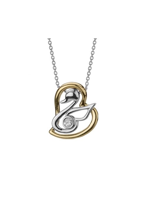 Lant Pregnancy, Coriolan, aur alb si galben 14K, diamant 0.06 carate, HSI, 42 cm