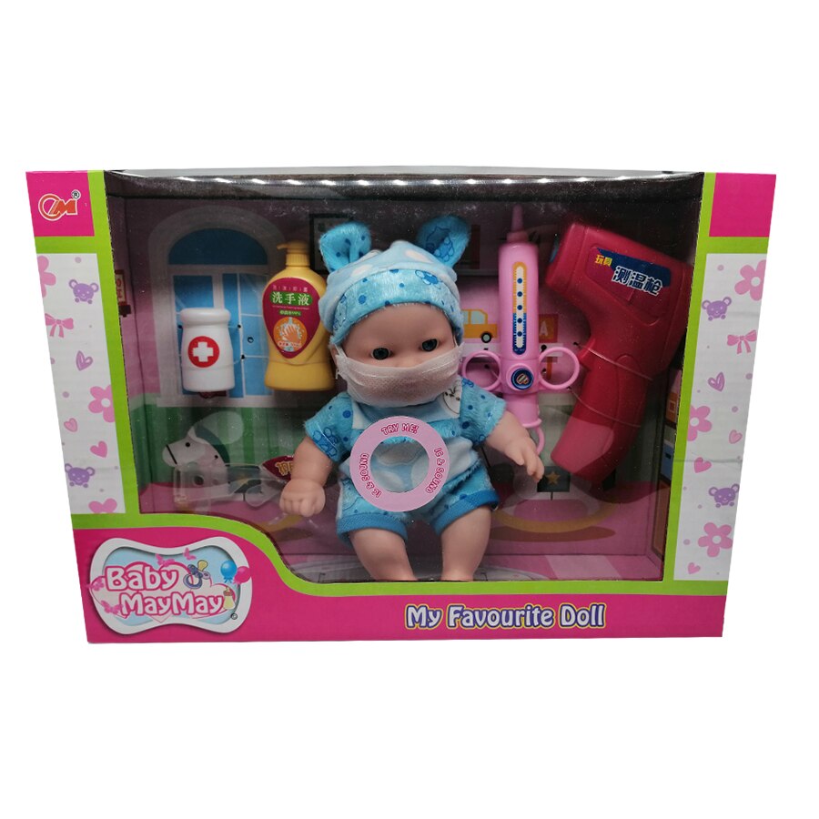 Set papusa, bebe pacient cu instrumente medicale, sunet, muzica