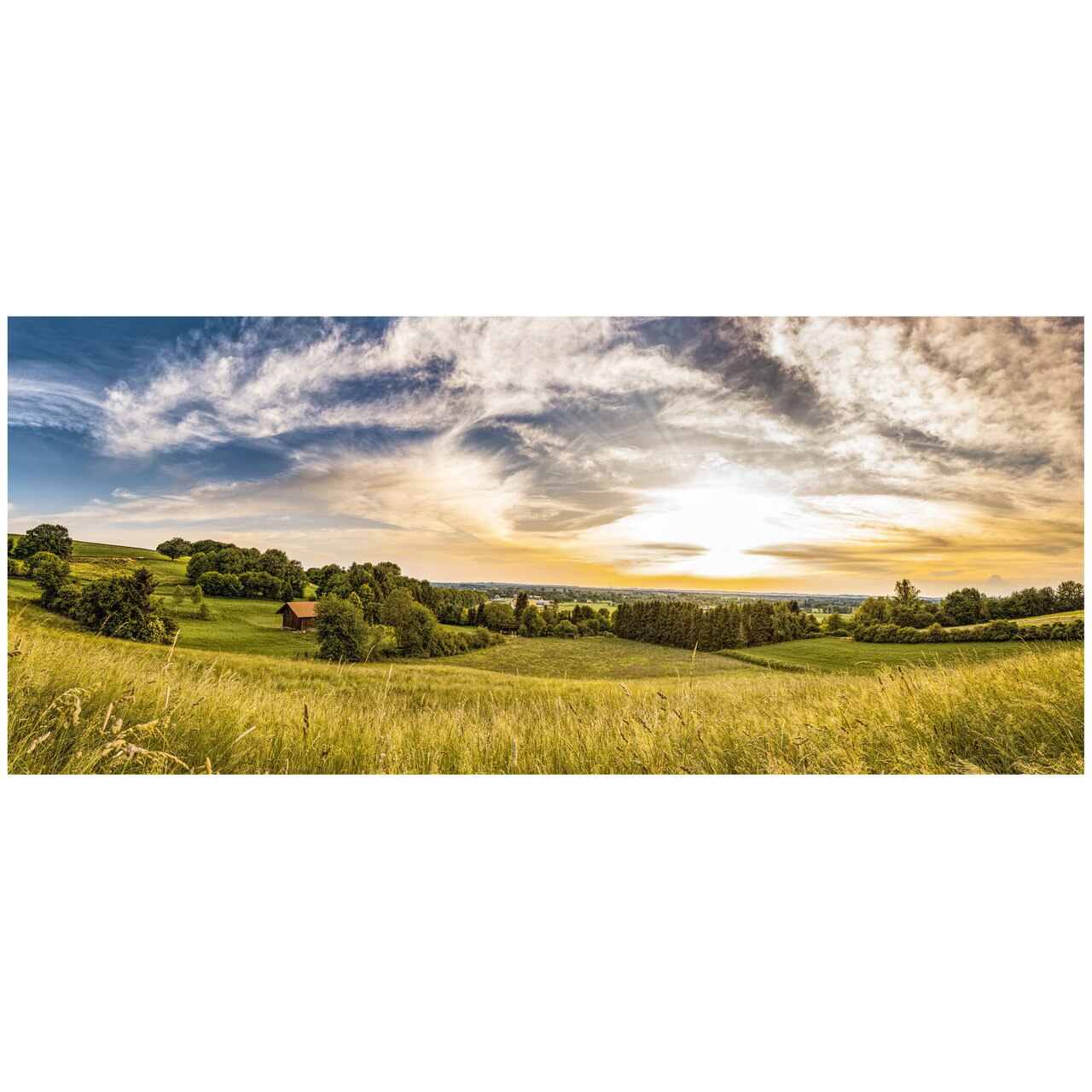 Fototapet Autoadeziv Panorama Alpina, Rasarit - NWL-022, 100 x 235 cm