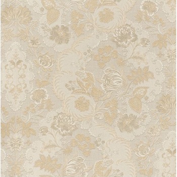 Tapet floral crem cu irizatii stralucitoare, 10.05 m x 0.53 m Tapet floral crem cu irizatii stralucitoare, 10.05 m x 0.53 m