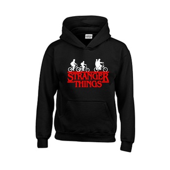Hanorac copii personalizat, Stranger Things, Gildan, Negru Hanorac copii personalizat, Stranger Things, Gildan, Negru